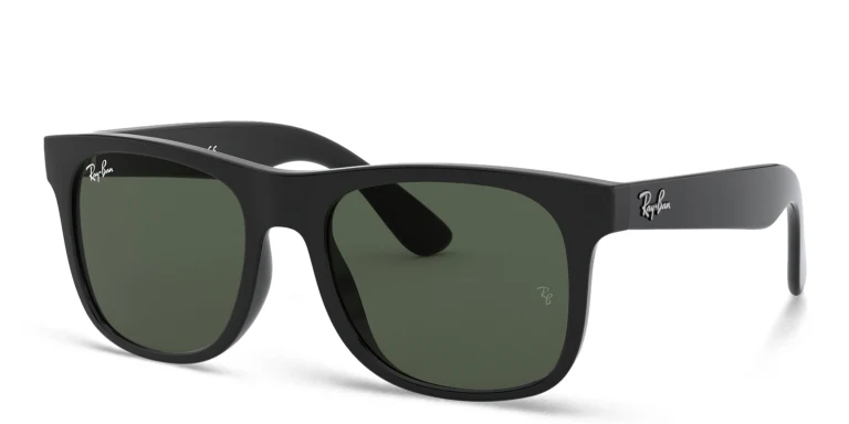 Shop Ray-Ban Junior Kids Wayfarer Square Sunglasses in Black online.