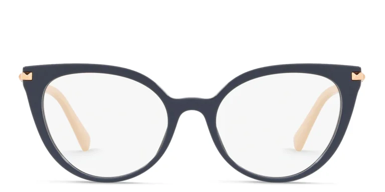 Shop VALENTINO Stud Cat-Eye Eyeglasses in Blue online.