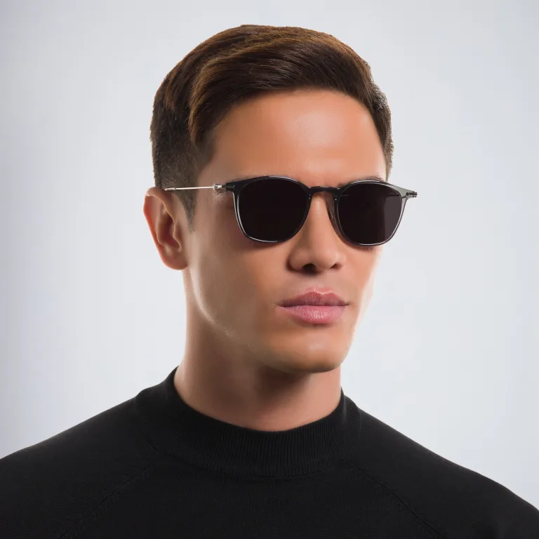 Shop MONTBLANC Panthos Sunglasses in Silver online.