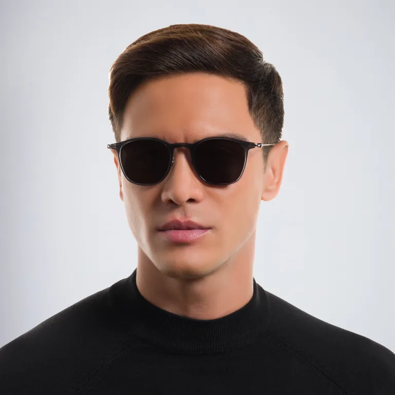 Shop MONTBLANC Panthos Sunglasses in Silver online.