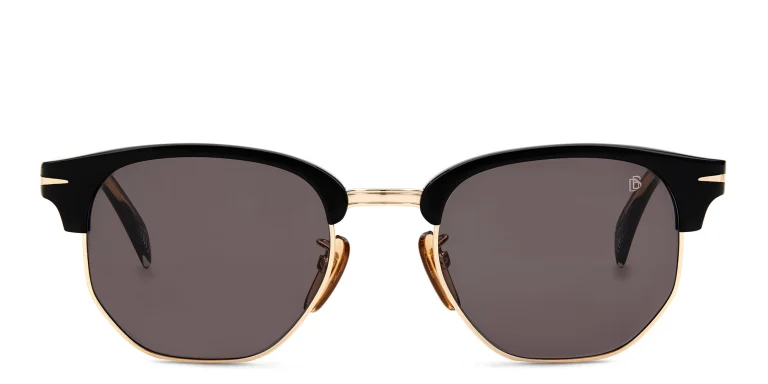Shop DAVID BECKHAM Square Sunglasses in Gold online.