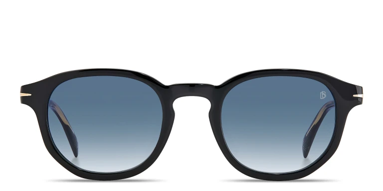 Shop DAVID BECKHAM Talisman Round Sunglasses in Black online.