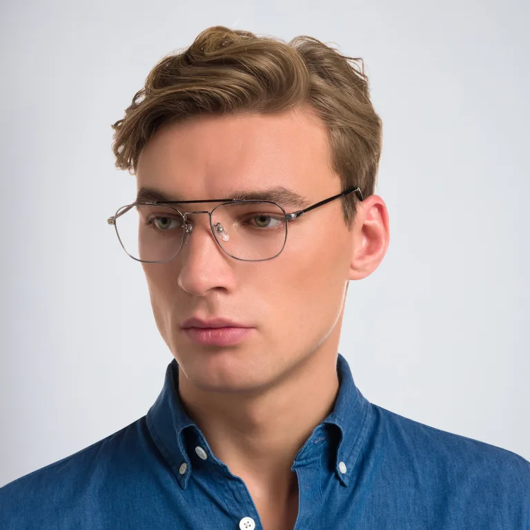 Shop DAVID BECKHAM Square Eyeglasses in Silver online.