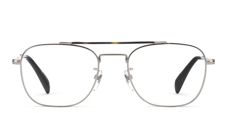 Shop DAVID BECKHAM Square Eyeglasses in Silver online.