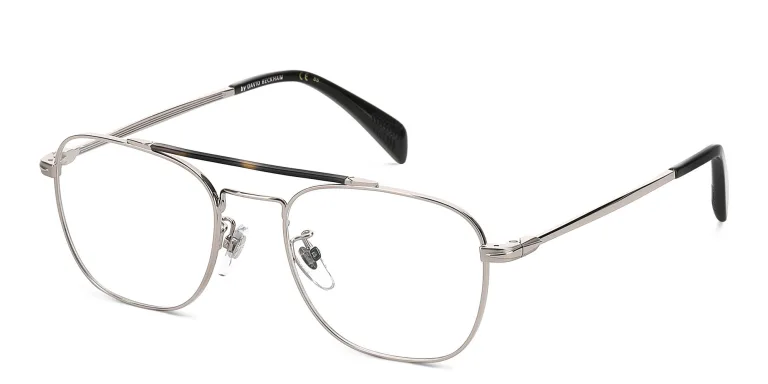 Shop DAVID BECKHAM Square Eyeglasses in Silver online.