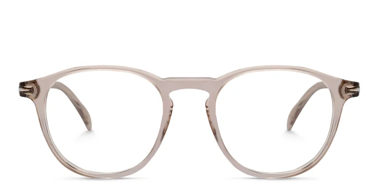 Shop DAVID BECKHAM Panthos Eyeglasses in Beige online.