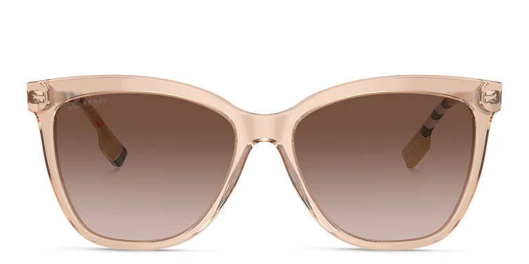 Shop BURBERRY Vintage Check Square Sunglasses in Pink online.