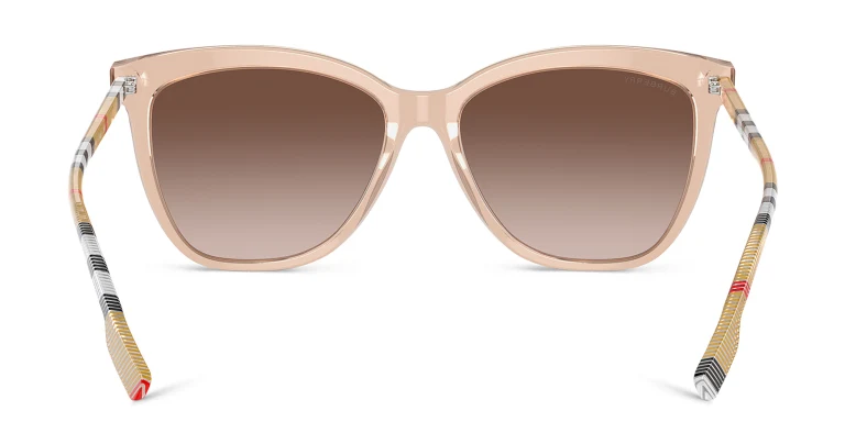 Shop BURBERRY Vintage Check Square Sunglasses in Pink online.