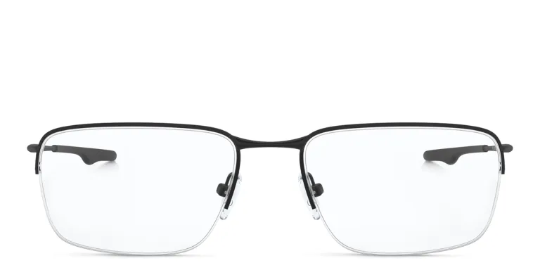Shop Oakley Wingback Half-Rim Square Eyeglasses in Black online.