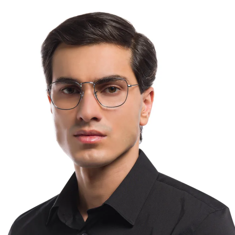 تسوق نظارة طبية "فرانك" بإطار مربع للجنسين راي بان بلون Gunmetal أونلاين.
