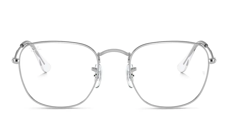 Shop Ray-Ban Frank Unisex Square Eyeglasses in Silver online.