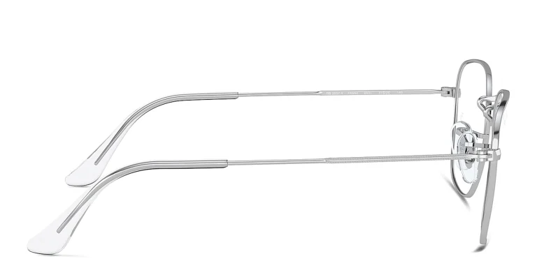 Shop Ray-Ban Frank Unisex Square Eyeglasses in Silver online.