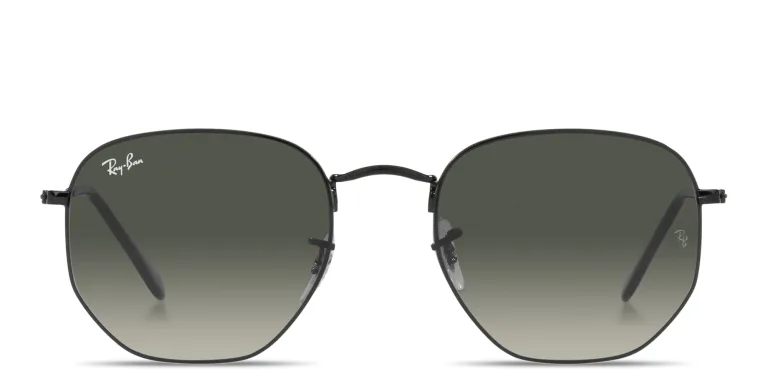 Shop Ray-Ban Hexagonal Unisex Sunglasses in Black online.