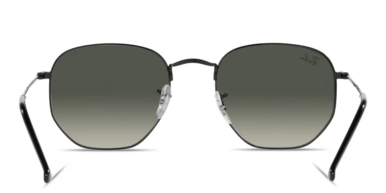 Shop Ray-Ban Hexagonal Unisex Sunglasses in Black online.