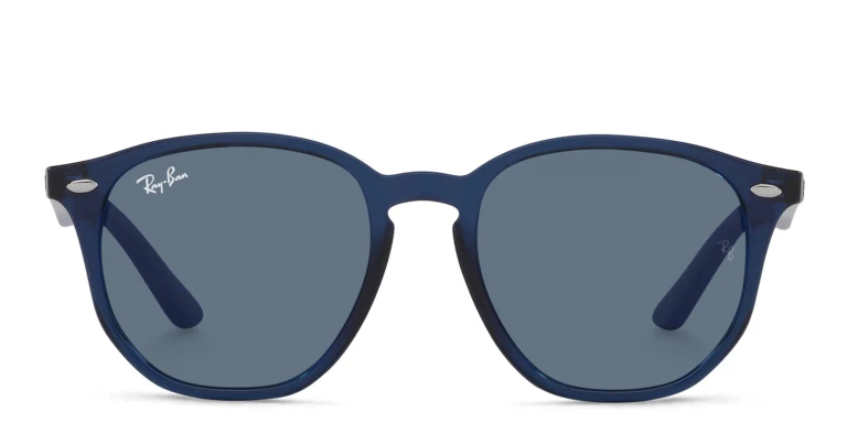 Shop Ray-Ban Junior Kids Irregular Sunglasses in Blue online.