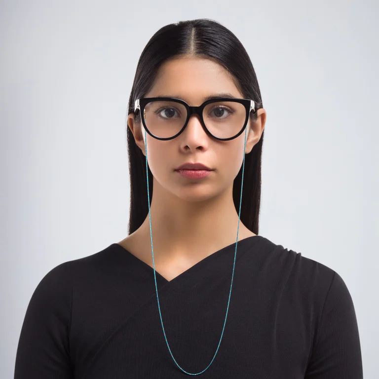 Shop Uoptic Metal Glasses Chain in Blue online.
