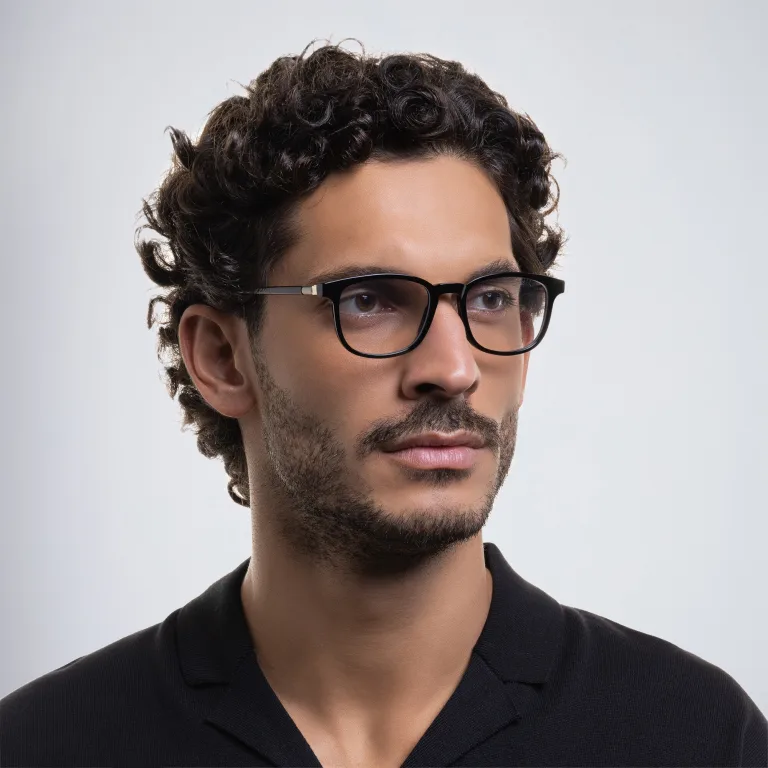 Shop EYE'M Square Eyeglasses in Black online.