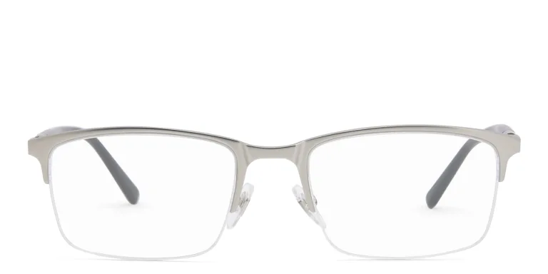 Shop EYE'M Half Rim Rectangle Eyeglasses in Silver online.