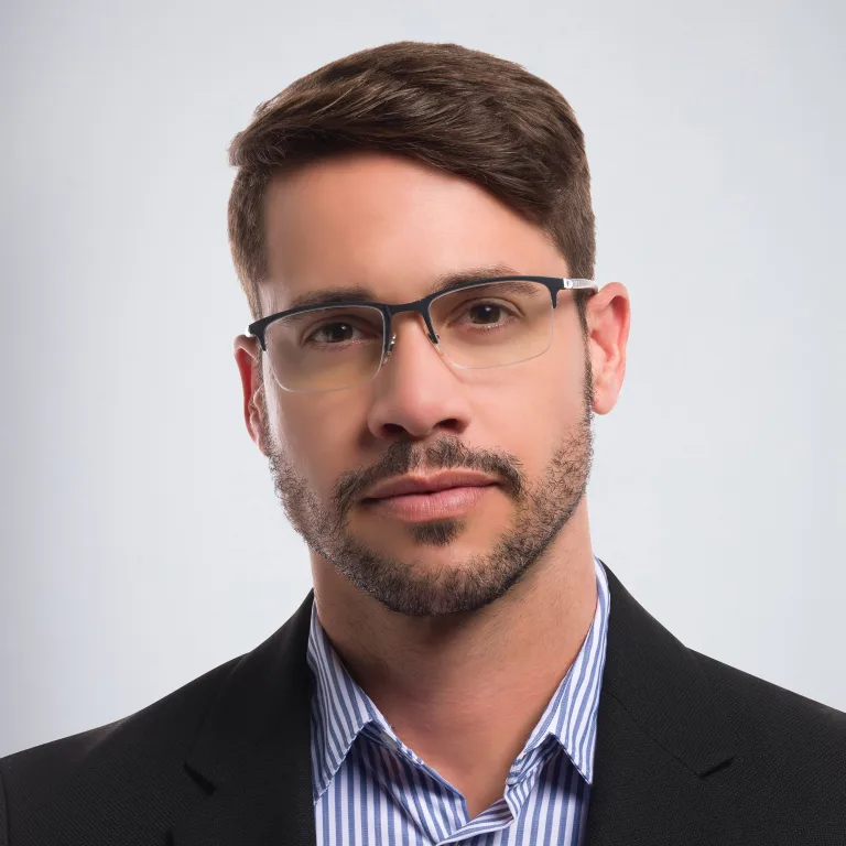 Shop EYE'M Half Rim Rectangle Eyeglasses in Gunmetal online.