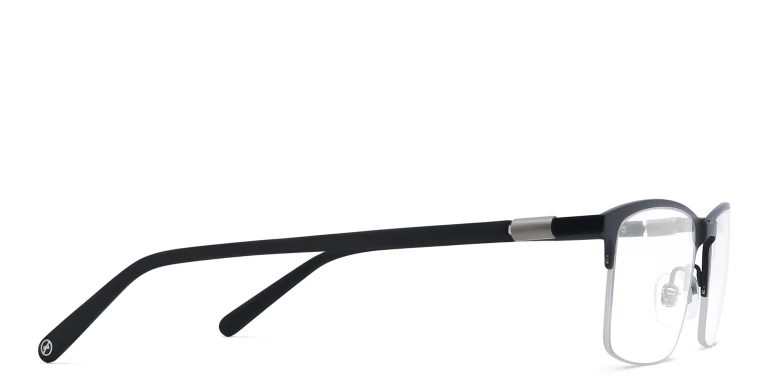 Shop EYE'M Half Rim Rectangle Eyeglasses in Gunmetal online.