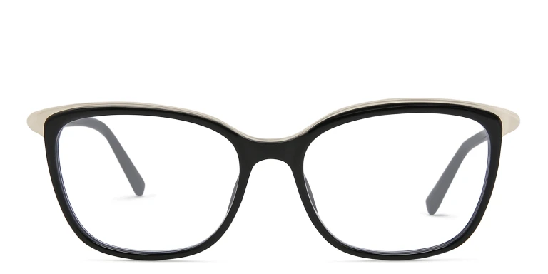 Shop EYE'M Square Eyeglasses in Black online.