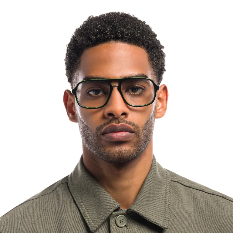 Shop EYE'M Aviator Eyeglasses in Black online.