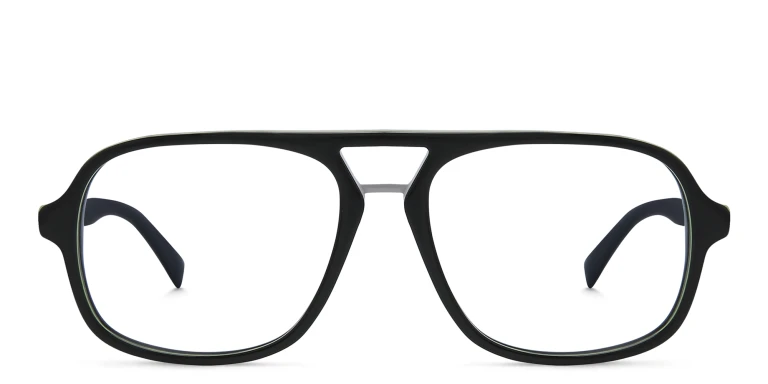 Shop EYE'M Aviator Eyeglasses in Black online.