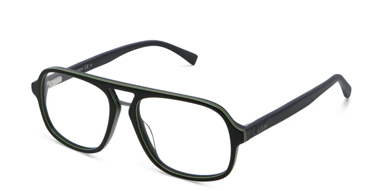 Shop EYE'M Aviator Eyeglasses in Black online.