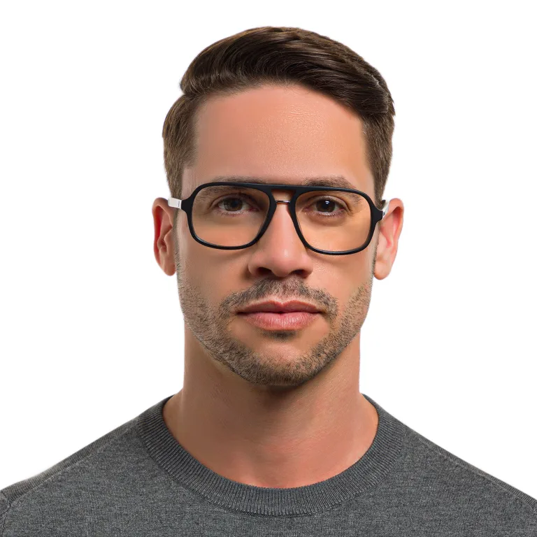 Shop EYE'M Aviator Eyeglasses in Black online.