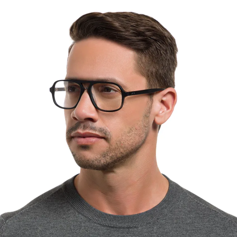 Shop EYE'M Aviator Eyeglasses in Black online.
