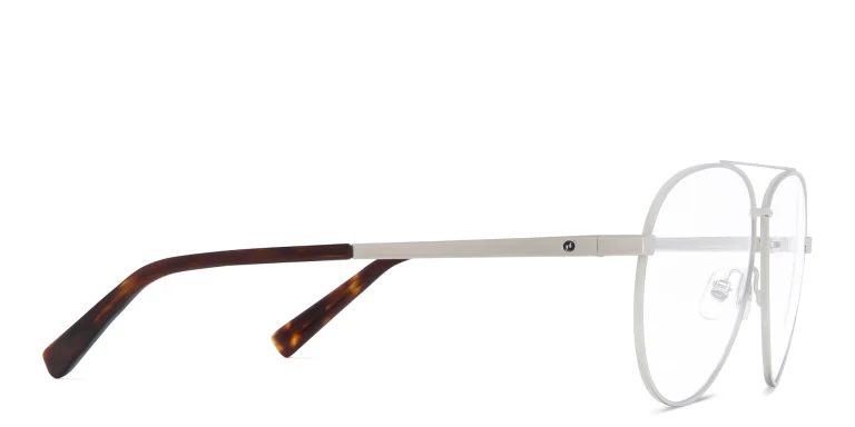 Shop EYE'M Wide Aviator Eyeglasses in Silver online.