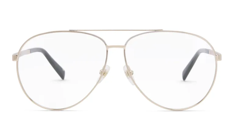 Shop EYE'M Wide Aviator Eyeglasses in Gold online.