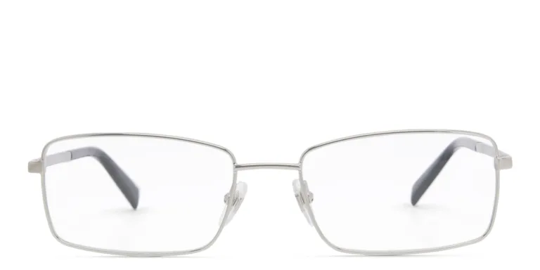 Shop EYE'M Wide Rectangle Eyeglasses in Silver online.