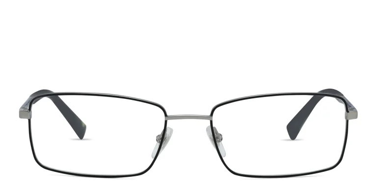 Shop EYE'M Wide Rectangle Eyeglasses in Gunmetal online.