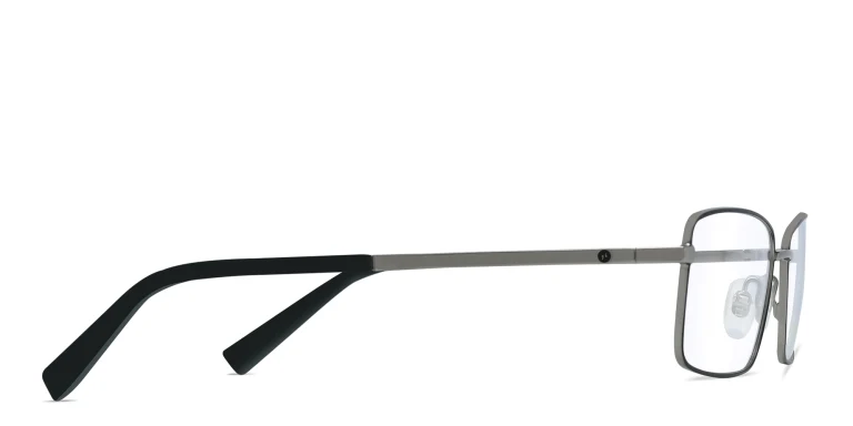 Shop EYE'M Wide Rectangle Eyeglasses in Gunmetal online.