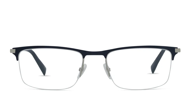 Shop EYE'M Half Rim Rectangle Eyeglasses in Blue online.