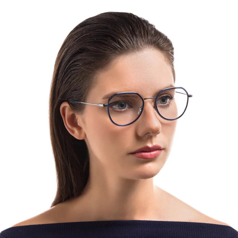 Shop EYE'M Unisex Round Eyeglasses in Blue online.