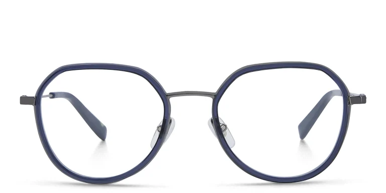 Shop EYE'M Unisex Round Eyeglasses in Blue online.