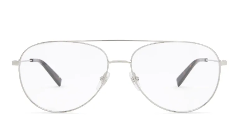 Shop EYE'M Unisex Wide Aviator Eyeglasses in Silver online.