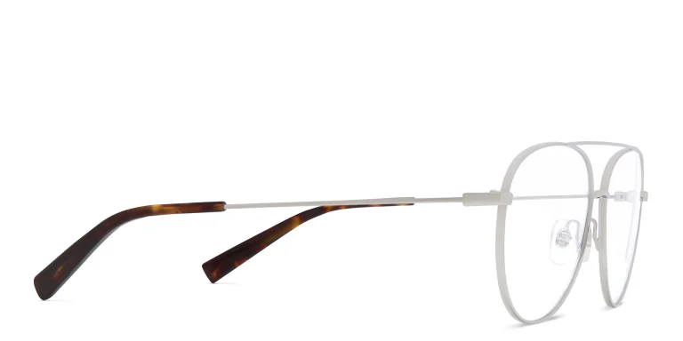 Shop EYE'M Unisex Wide Aviator Eyeglasses in Silver online.