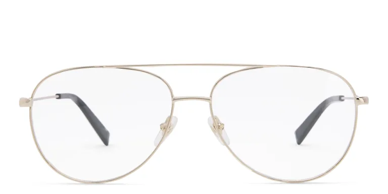 Shop EYE'M Unisex Wide Aviator Eyeglasses in Gold online.