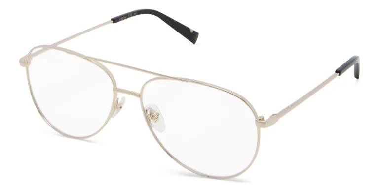 Shop EYE'M Unisex Wide Aviator Eyeglasses in Gold online.