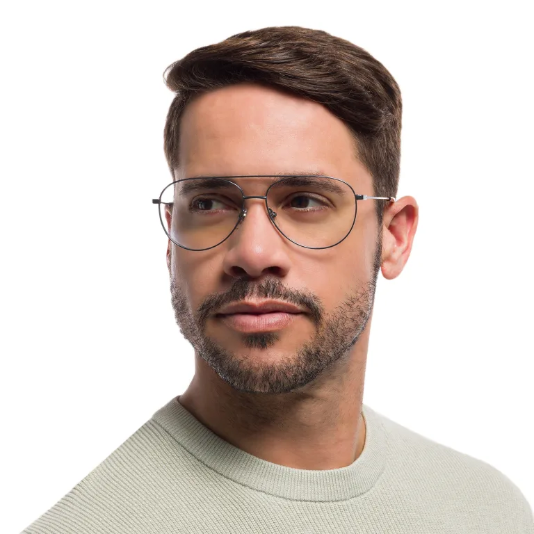 Shop EYE'M Unisex Wide Aviator Eyeglasses in Grey online.