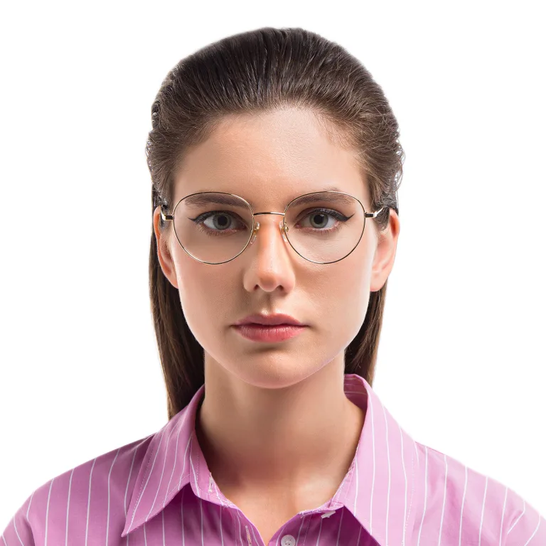 Shop EYE'M Unisex Round Eyeglasses in Gold online.