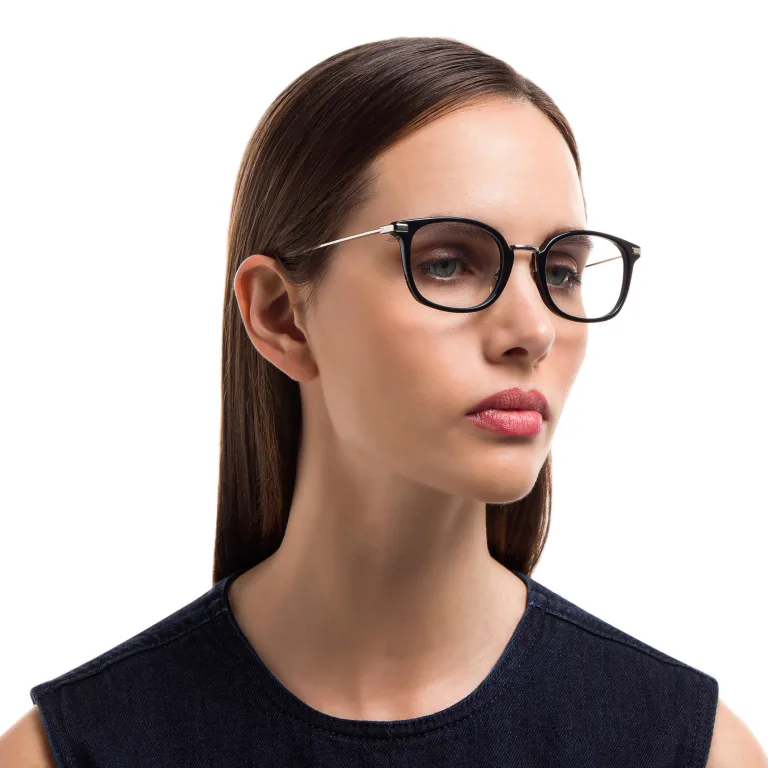 Shop EYE'M Unisex Square Eyeglasses in Black online.