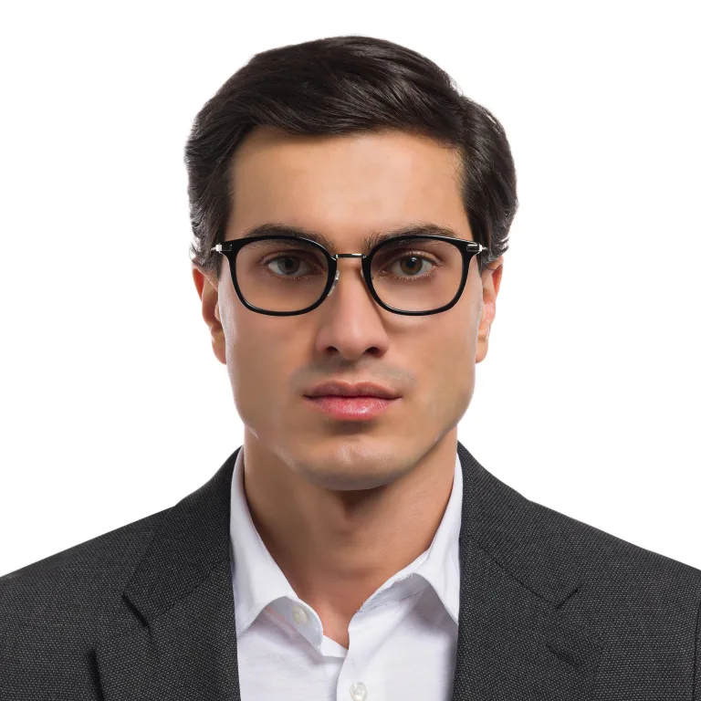 Shop EYE'M Unisex Square Eyeglasses in Black online.
