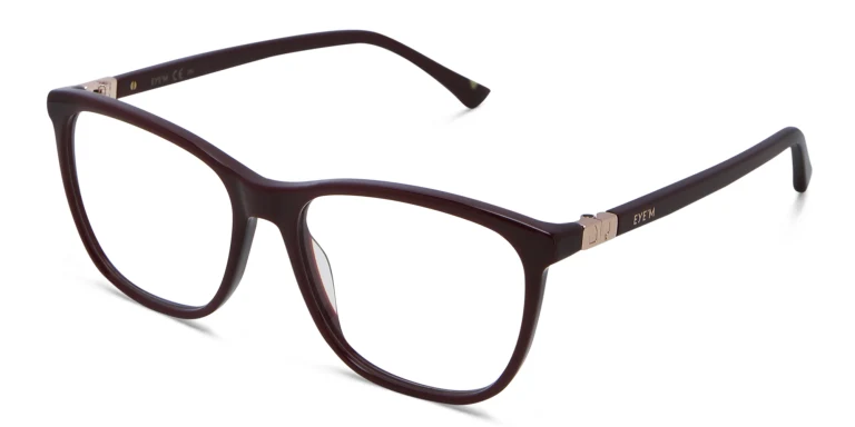 Shop EYE'M Square Eyeglasses in Burgundy online.
