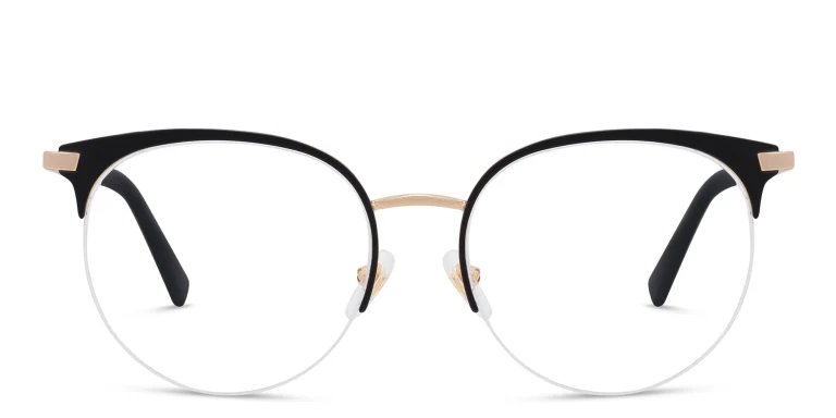 Shop EYE'M Half Rim Cat Eye Eyeglasses in Black online.