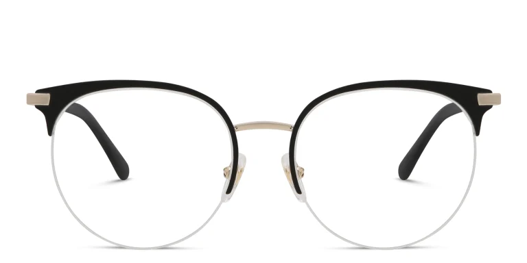 Shop EYE'M Half Rim Cat Eye Eyeglasses in Black online.
