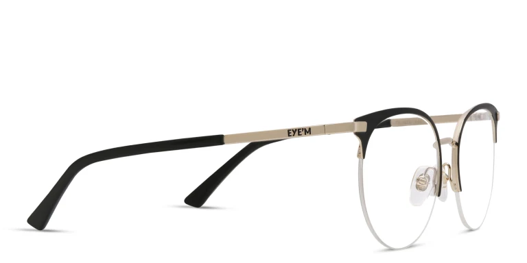 Shop EYE'M Half Rim Cat Eye Eyeglasses in Black online.